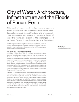 Architecture, Infrastructure and the Floods of Phnom Penh
