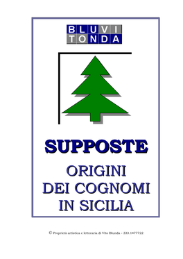Supposte Origini Dei Cognomi in Sicilia.Pdf