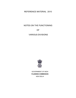 Reference Material 2010 Notes on the Functioning Of