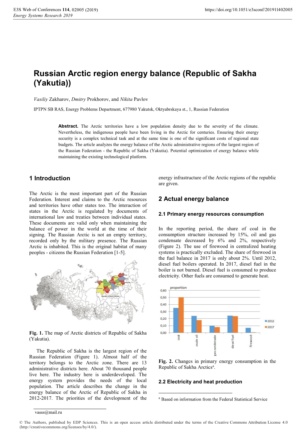 Russian Arctic Region Energy Balance (Republic of Sakha (Yakutia))