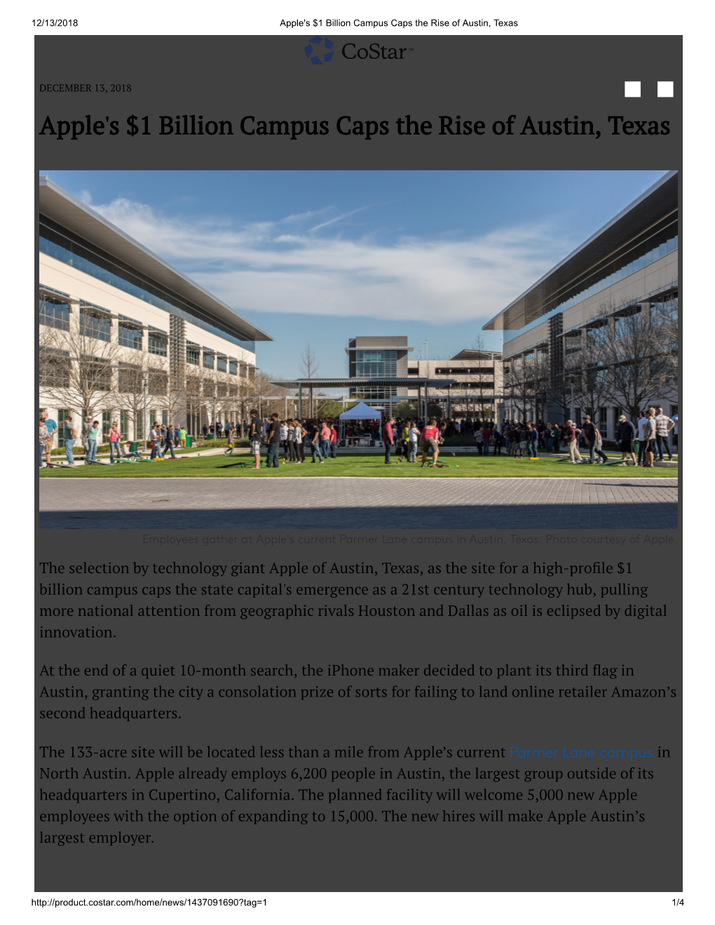 Apple's $1 Billion Campus Caps the Rise of Austin, Texas