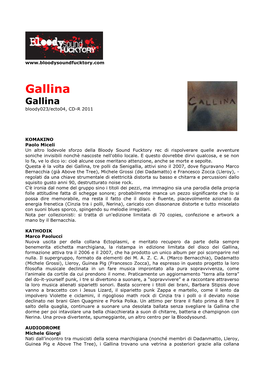 Gallina Gallina Bloody023/Ecto04, CD-R 2011