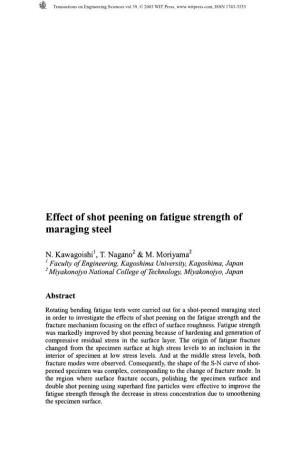 Effect of Shot Peening on Fatigue Strength of Maraging Steel