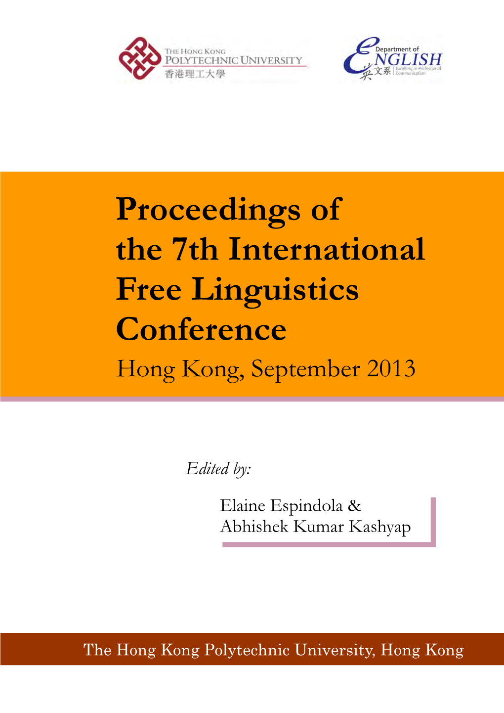 Proceedings of the 7Th International Free Linguistics Conference, 2013