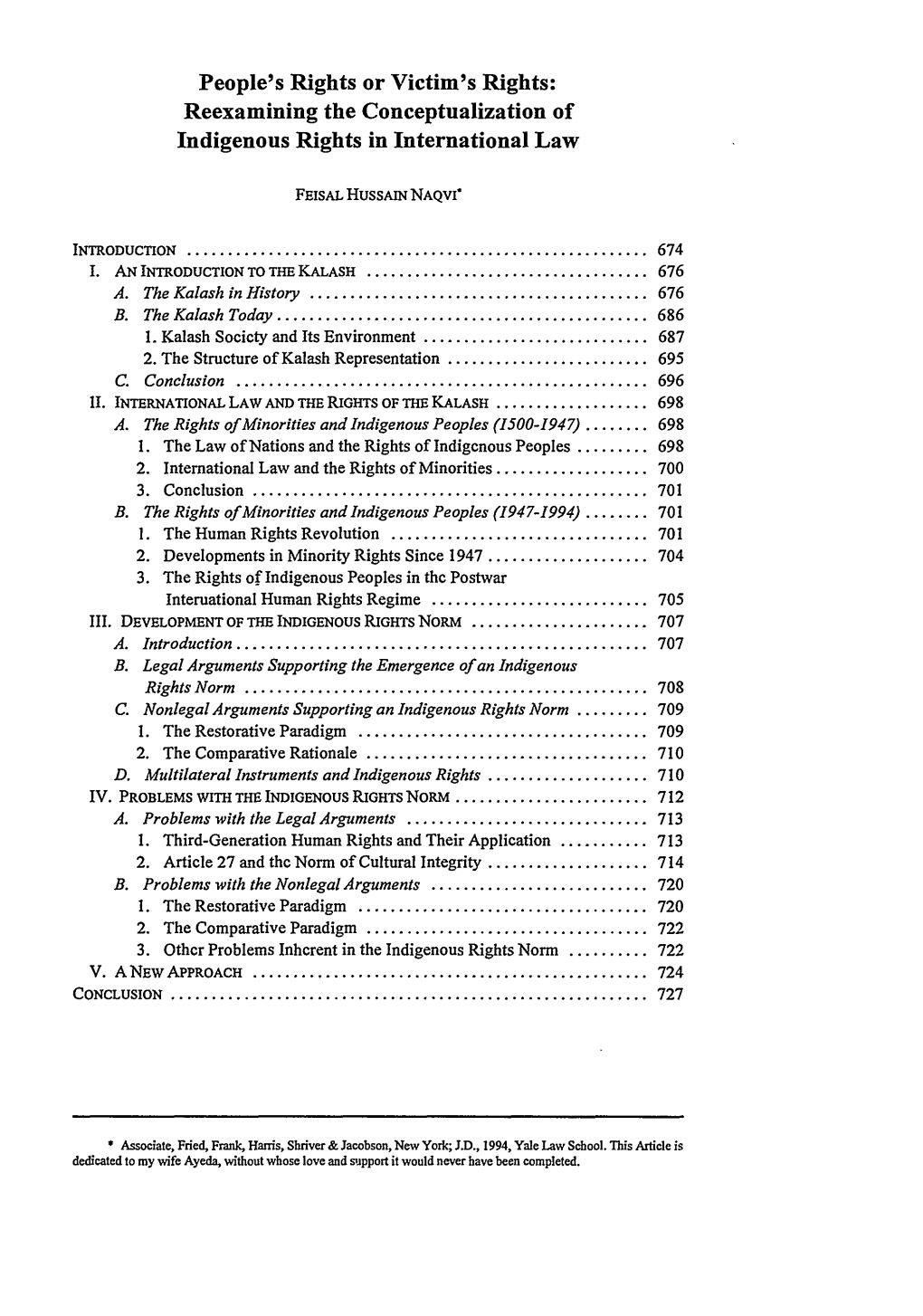 Reexamining the Conceptualization of Indigenous Rights in International Law