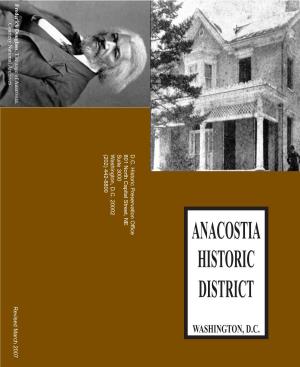 Anacostia Historic District Brochure Has Been Funded with the Assistance of a Matching Grant from the U.S
