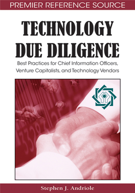 Technology Due Diligence : Best Practices for Chief Information Officers, Venture Capitalists and Technology Vendors / Stephen J