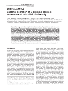 Bacterial Secretion of D-Arginine Controls Environmental Microbial Biodiversity