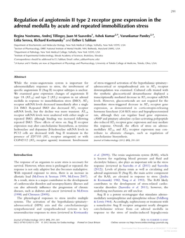 Regulation of Angiotensin II Type 2 Receptor Gene Expression in the Adrenal Medulla by Acute and Repeated Immobilization Stress