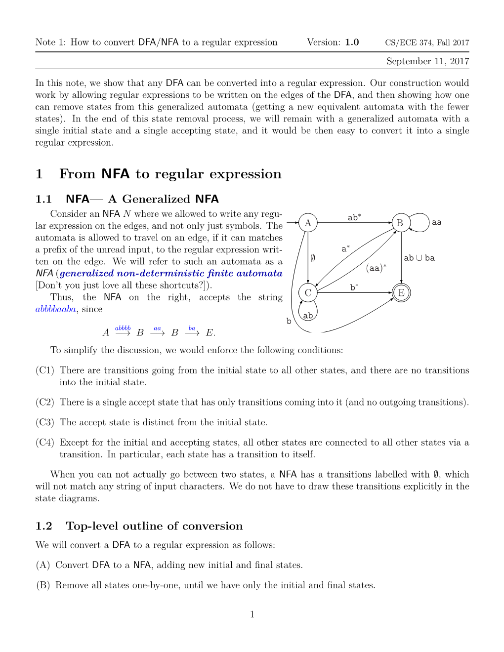 1 from NFA to Regular Expression