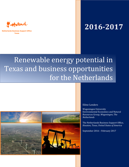 Renewable Energy Potential in Texas and Business Opportunities for the Netherlands