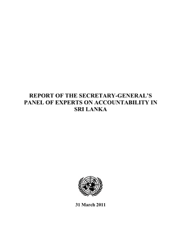 Report of the Panel of Experts on Accountability in Sri Lanka
