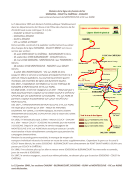 Histoire De La Ligne De Chemin De Fer SOISSONS - COUCY Le CHÂTEAU - CHAUNY Avec Embranchement De MONTECOUVE À VIC Sur AISNE