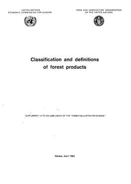 Classification and Definitions of Forest Product~