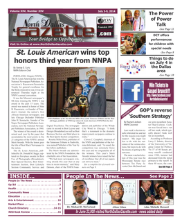 St. Louis American Wins Top -See Page 8 Things to Do Honors Third Year from NNPA on July 4 in by George E