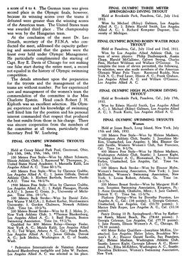 1932 Olympic Trials Results