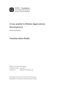 Cross Platform Mobile Applications Development