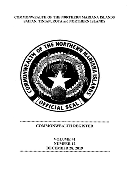 COMMONWEALTH of the NORTHERN MARIANA ISLANDS SAIPAN, TINIAN, ROTA and NORTHERN ISLANDS