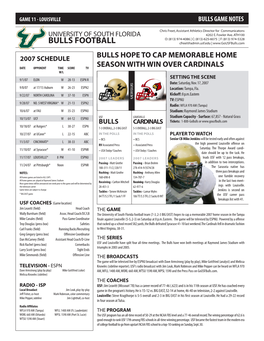 Bulls Football Cfreet@Admin.Usf.Edu |