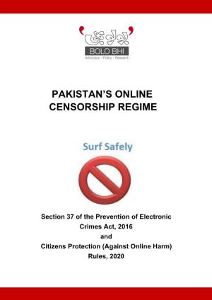 Pakistan's Online Censorship Regime