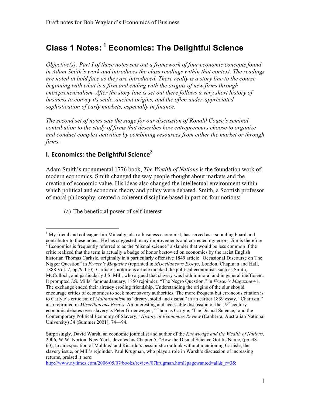 1 Economics: the Delightful Science