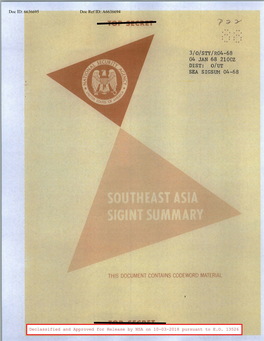 Southeast Asia SIGINT Summary, 4 January 1968