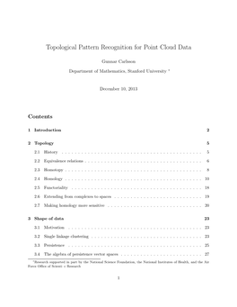 Topological Pattern Recognition for Point Cloud Data