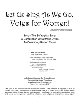 Let Us Sing As We Go: Votes for Women
