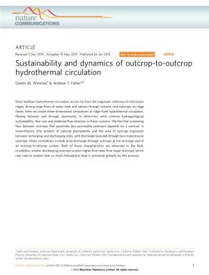 Sustainability and Dynamics of Outcrop-To-Outcrop Hydrothermal Circulation