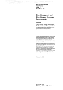 RIS-0703-CCS. Signalling Layout and Signal Aspect Sequence Requirements. 2018-03-03