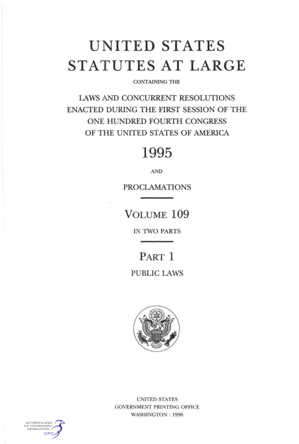 United States Statutes at Large 1995