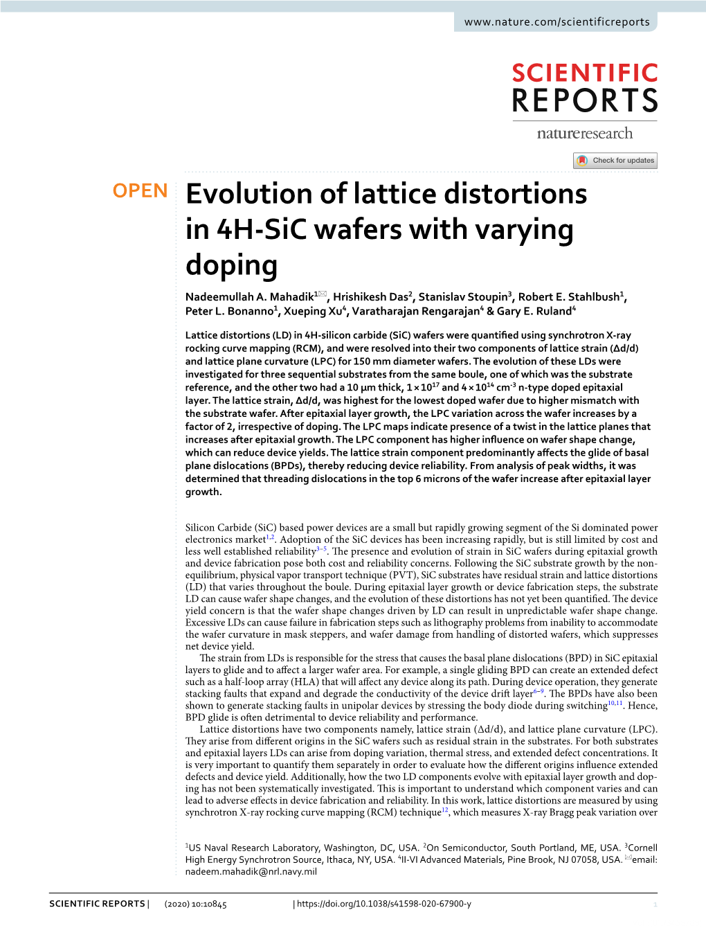 Evolution of Lattice Distortions in 4H-Sic Wafers with Varying Doping