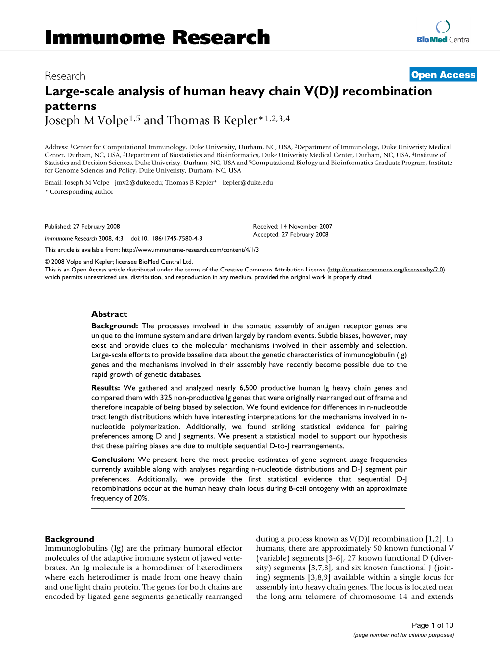 Viewed and Published Immediately Upon Acceptance Deoxynucleotidyl Transferase by Ig Heavy Chain in B Lineage Cells