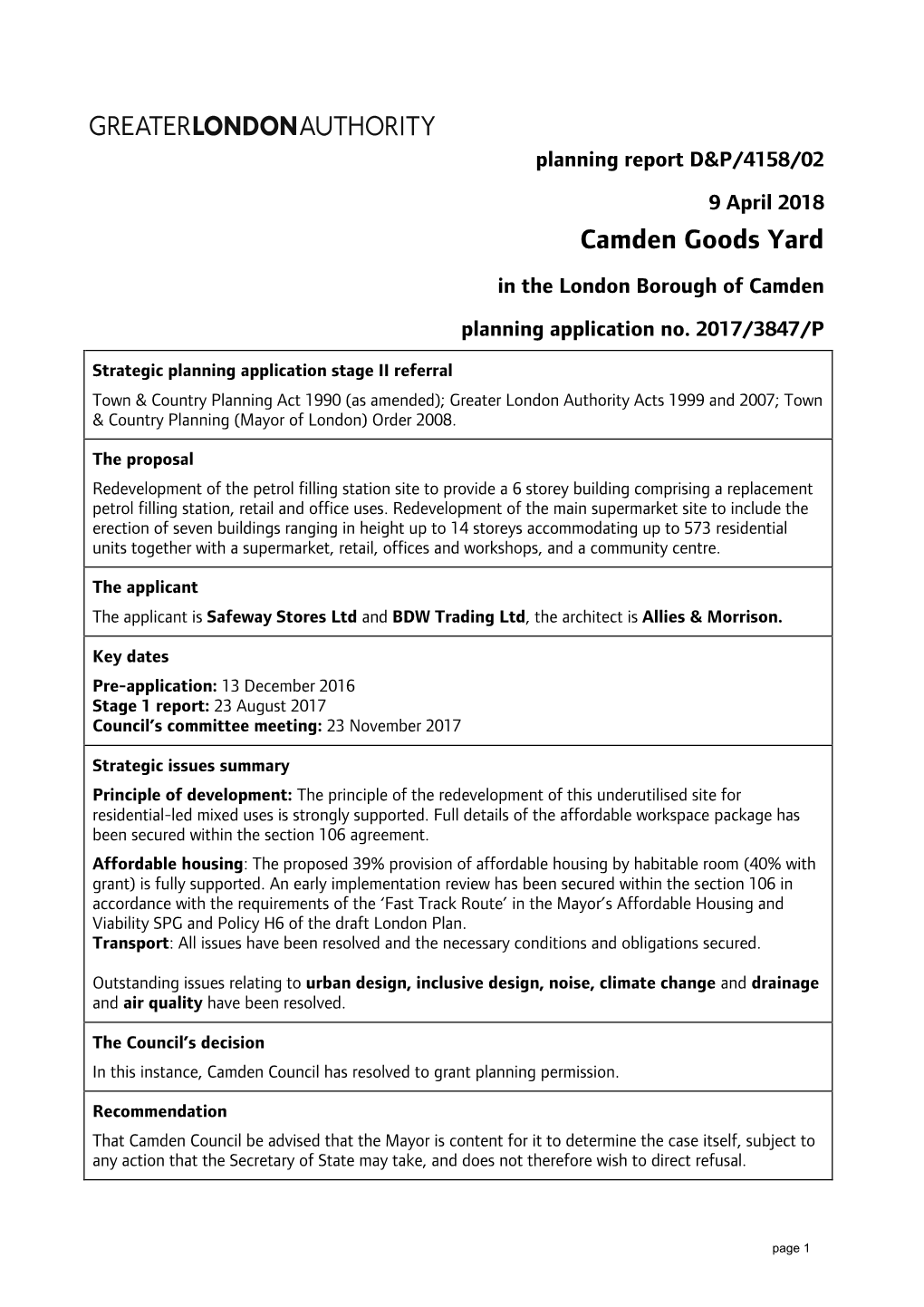 Planning Report D&P/4158/02 9 April 2018