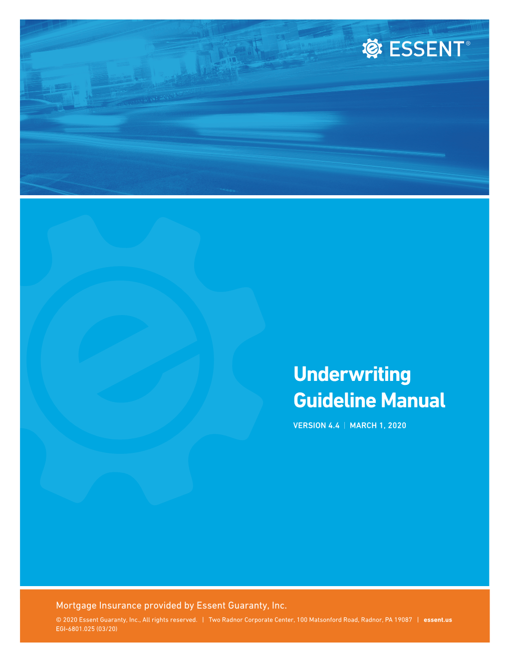 Underwriting Guideline Manual
