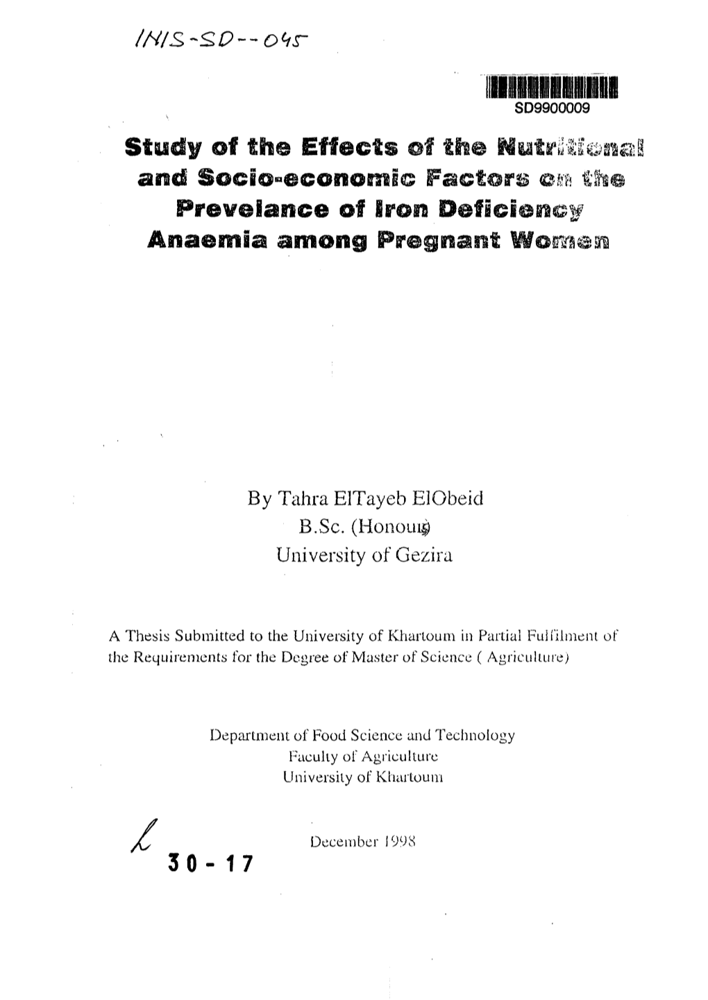 Of the Effects of the Nutfiti Anaemia Among Pregnant Women