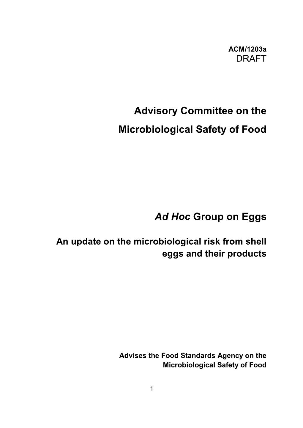 Advisory Committee on the Microbiological Safety of Food Ad