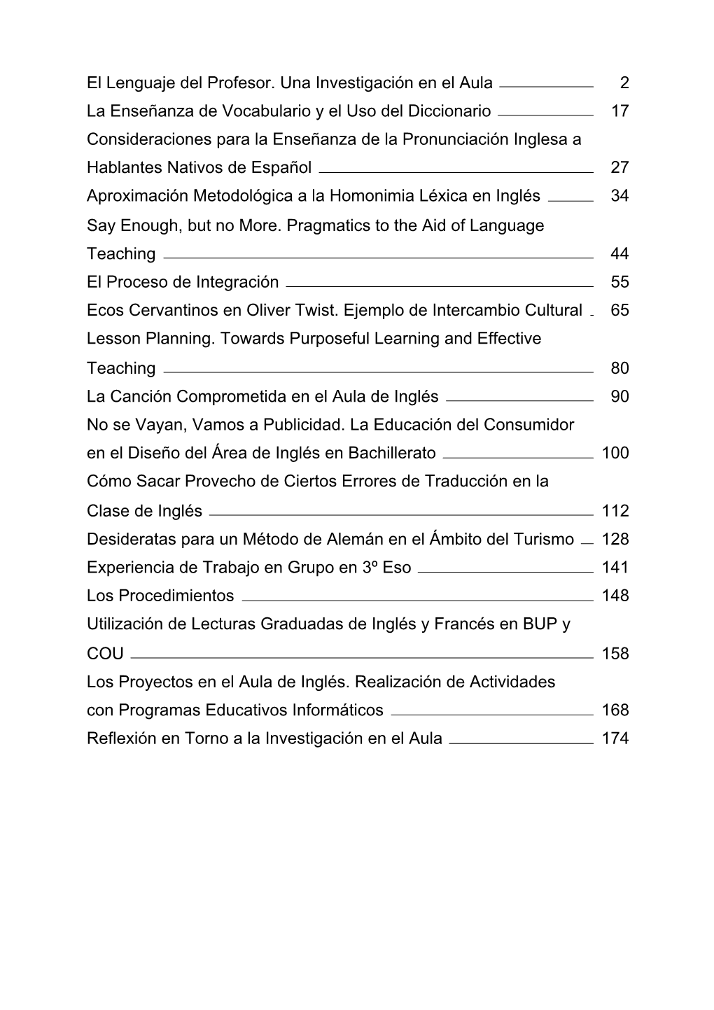 El Lenguaje Del Profesor. Una Investigación En El Aula 2 La