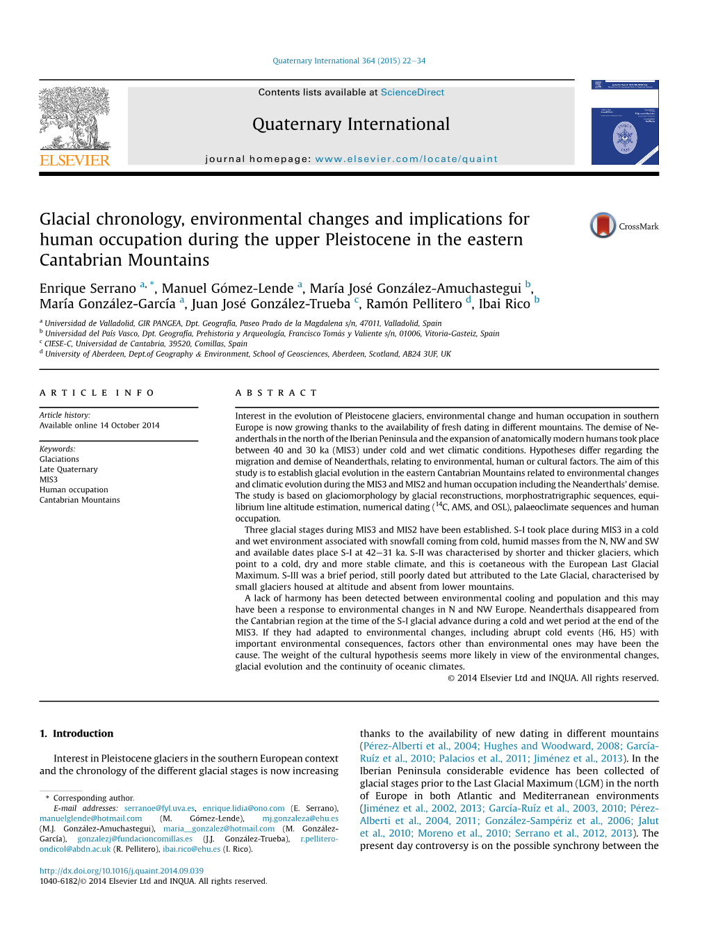 Glacial Chronology, Environmental Changes and Implications for Human Occupation During the Upper Pleistocene in the Eastern Cantabrian Mountains