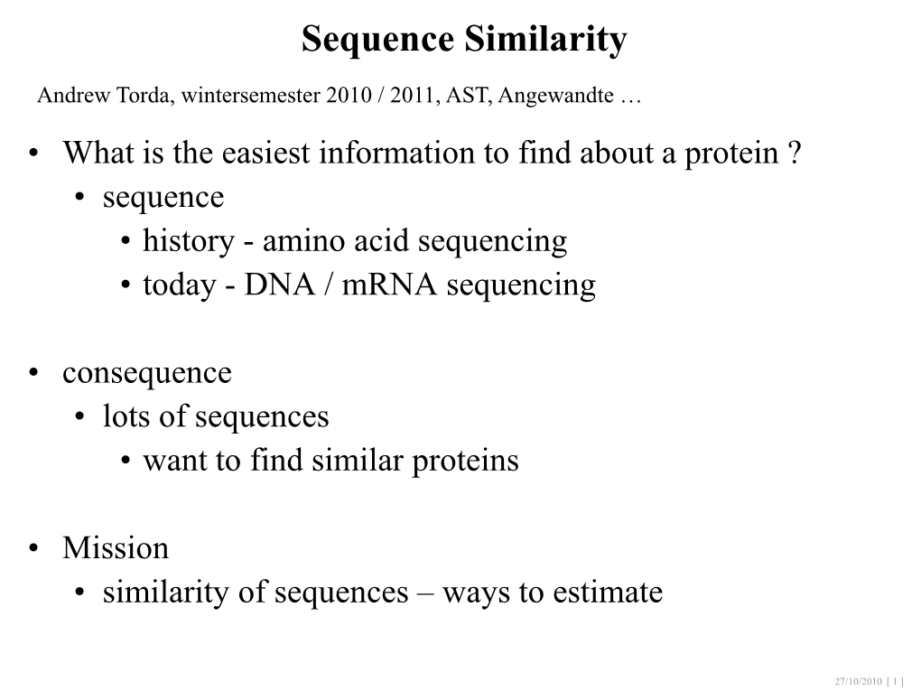 Protein Similarity (Sequence)