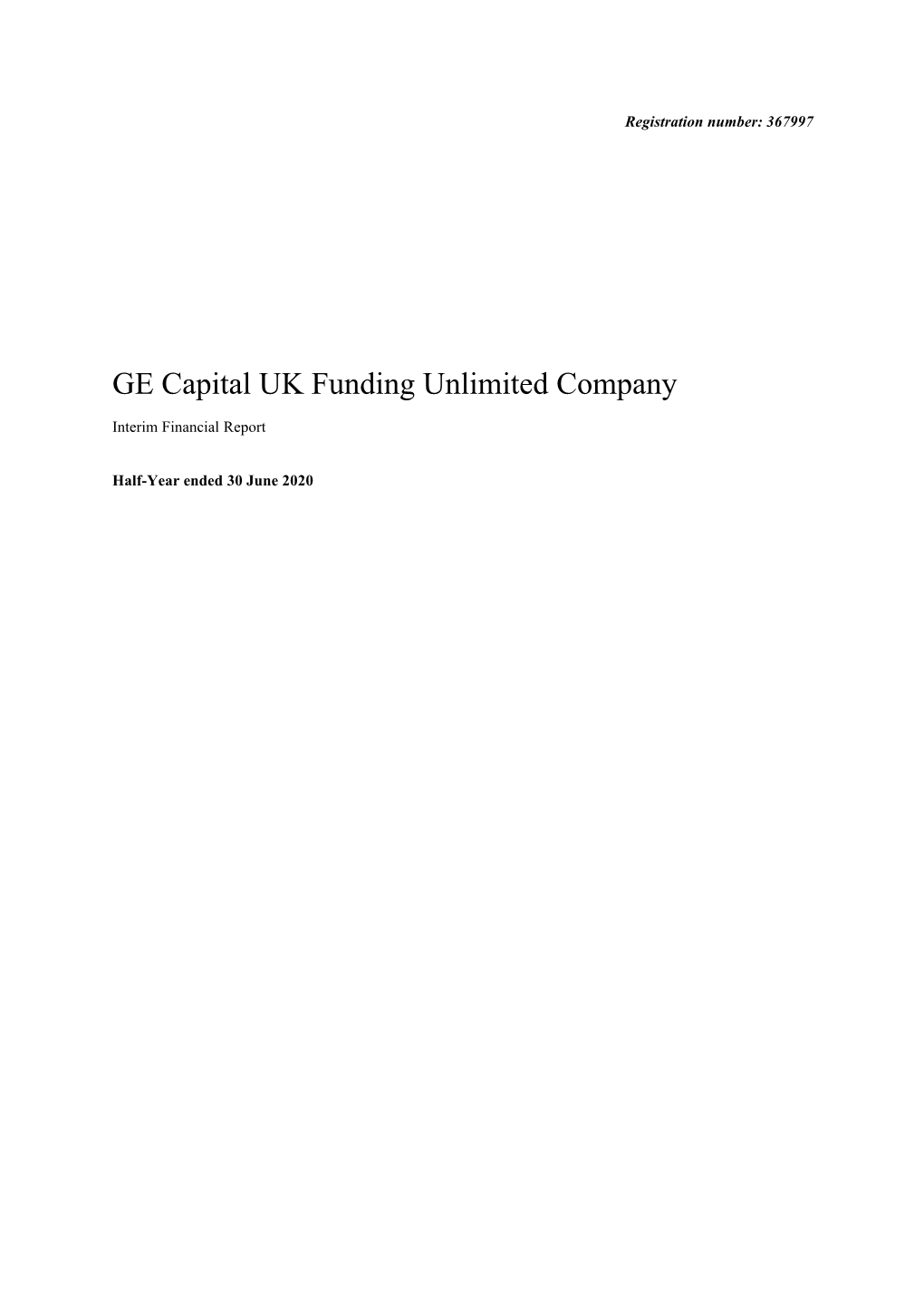 GE Capital UK Funding Unlimited Company