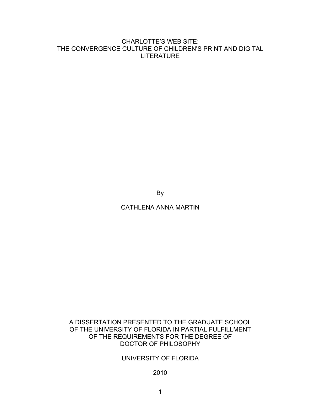 University of Florida Thesis Or Dissertation Formatting Template