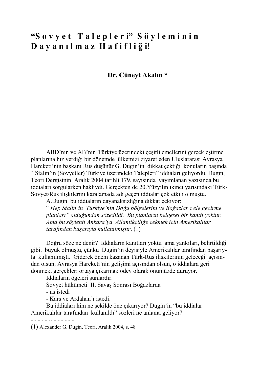 Stalin, Kars Ve Ardahan' Istedi Mi.Pdf