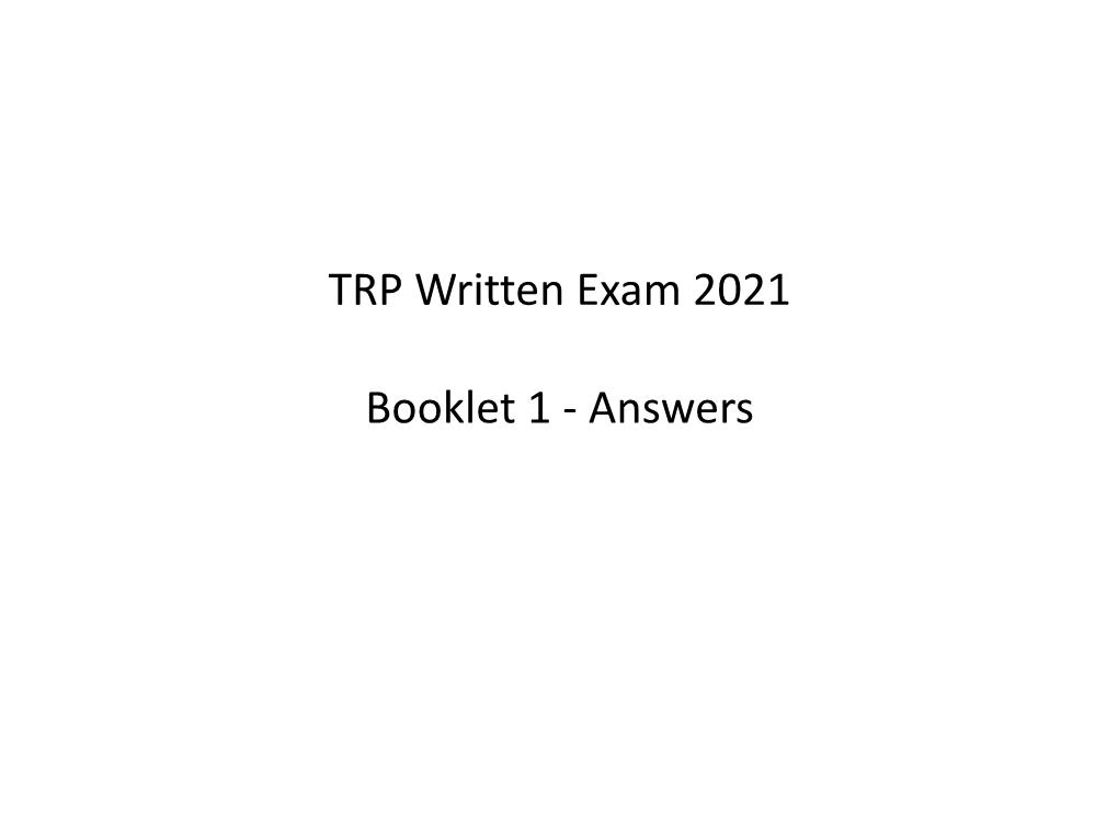 TRP 2021 Written Answers