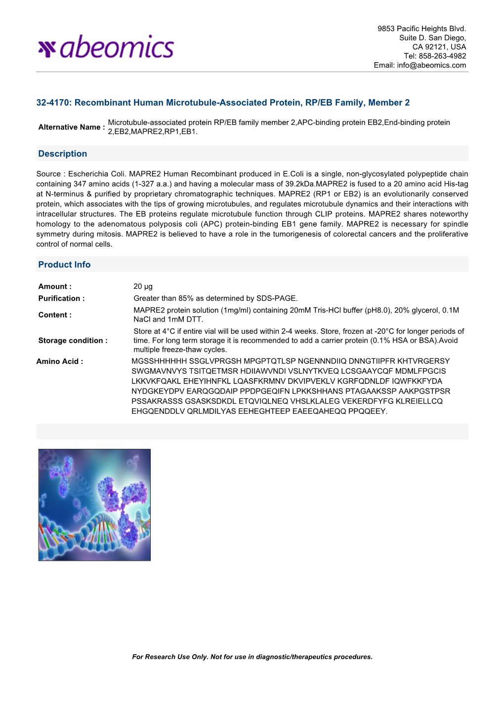 Recombinant Human Microtubule-Associated Protein, RP/EB Family, Member 2