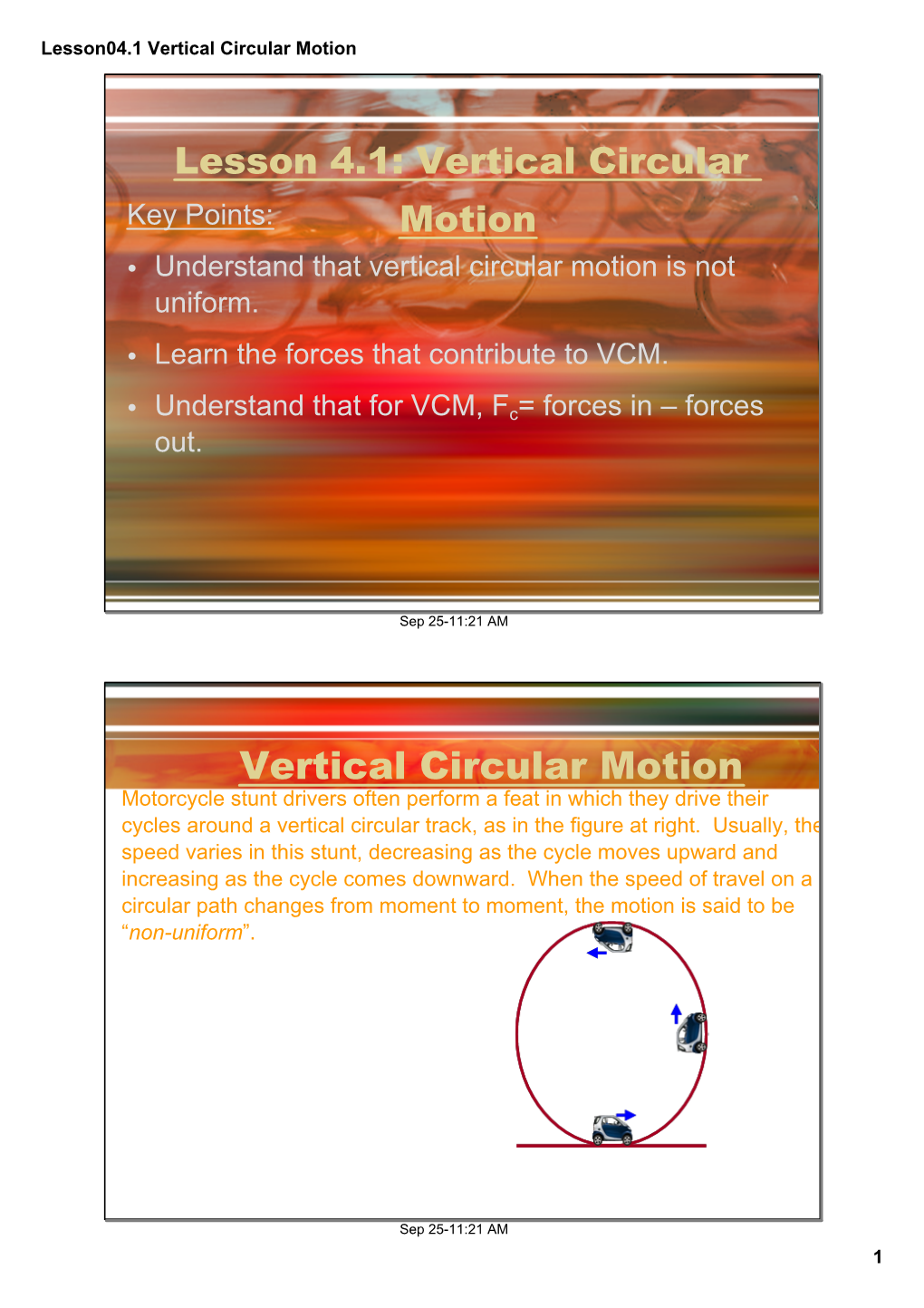 Lesson04.1 Vertical Circular Motion