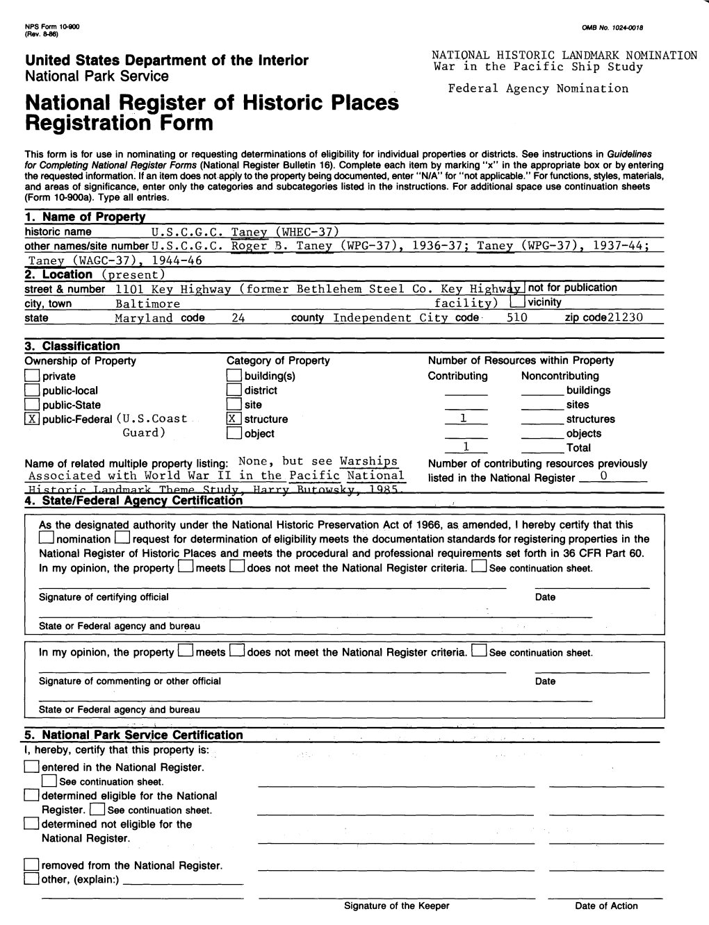 National Register of Historic Places Registration Form