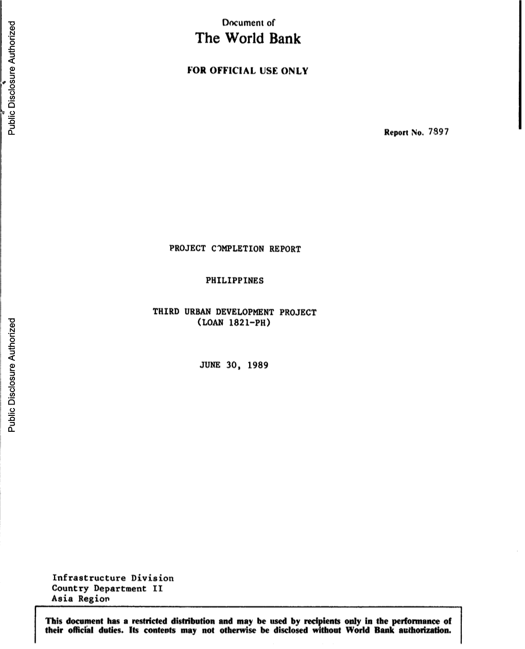 Metro Manila Inf Rastructureutilities and Engineering Program (MMINUTE) 3Rdfl