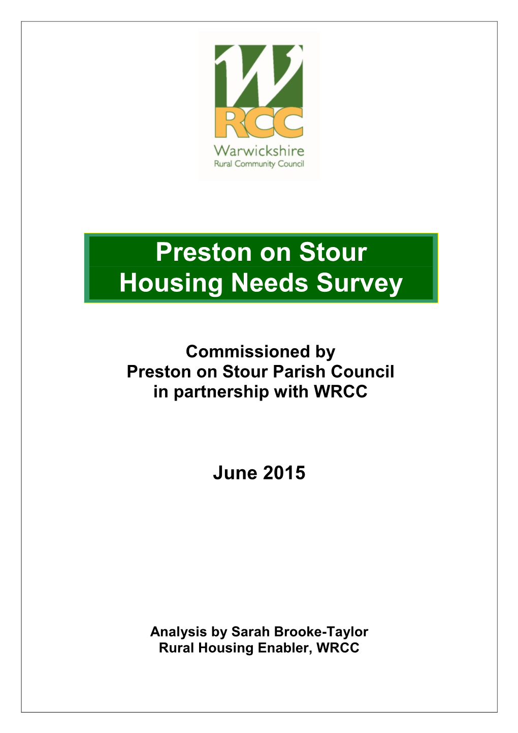 Preston on Stour Housing Needs Survey