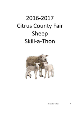 Sheep Skill-A-Thon Booklet